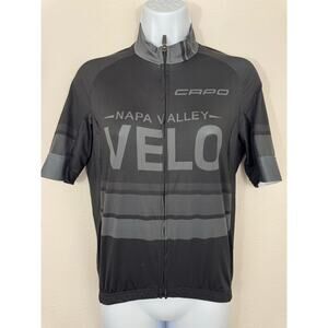 Capo Napa Valley Velo Cycling Jersey Black Gray Size Small
